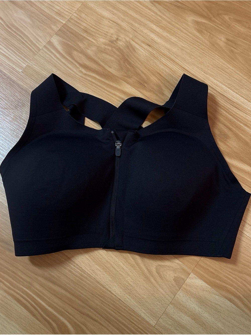 Lululemon Enlite Bra 36DD Zip Front High Support Weave Back Black Padded
